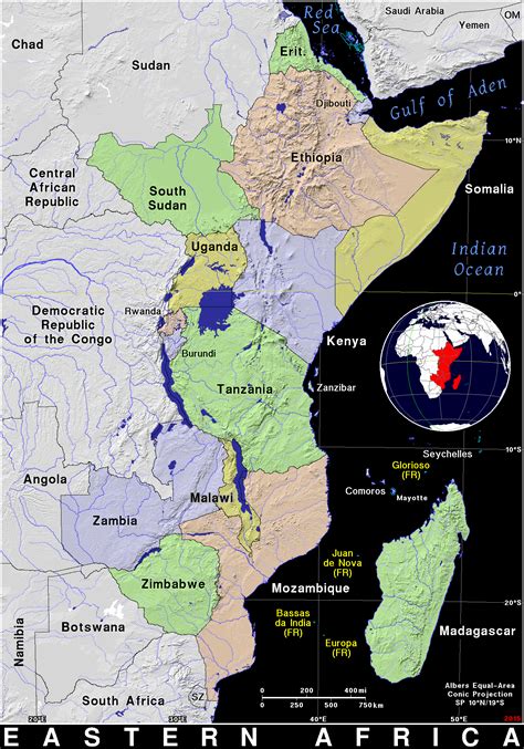 Detailed Map Of East Africa