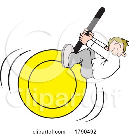 Cartoon Man on a Giant Swinging Pendulum by Johnny Sajem #1790492