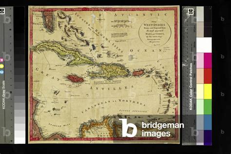 Geography: map showing the Gulf of Mexico and the Caribbean Sea islands (Caribbean). Plate from ...