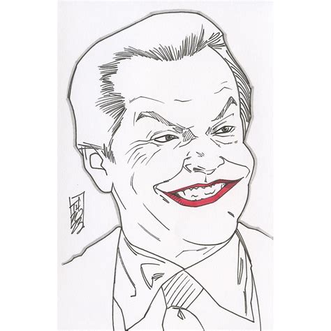 The Joker | Jack Nicholson - Signed ORIGINAL Drawing by Tom Hodges (1/1 ...