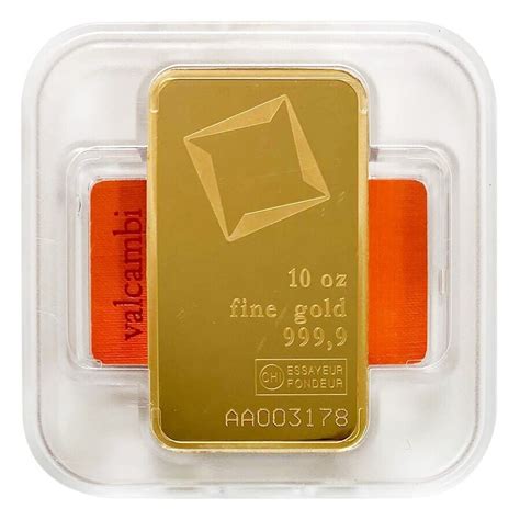 10 oz Gold Bar Valcambi Suisse .9999 Fine (w/Assay) | eBay