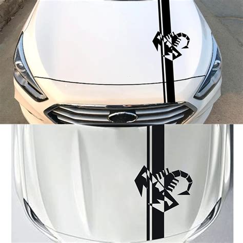 Racing Stripes Vinyl Decal Sticker Car Hood scorpion graphic decals black Universal 130x28cm ...