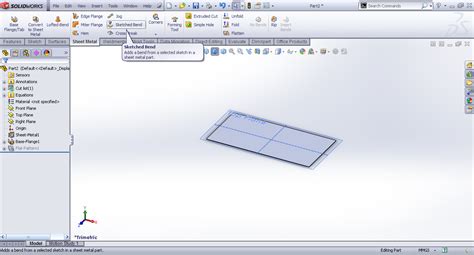 Tutorial - Sketched bend feature (Sheet metal) in SolidWorks? | GrabCAD ...