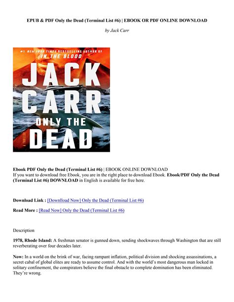 Download PDF Only the Dead (Terminal List #6) - Jack Carr by natsagermanmagz - Issuu