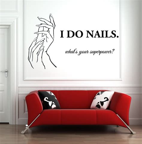 Nail Salon Wall Decal Manicure Pedicure Window Sticker Nail Bar Nail Polish Decal Beauty Salon ...