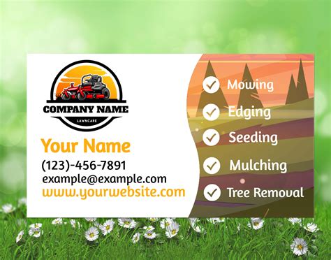 DIY Lawn Care Landscaping Business Card Template Vista Print - Etsy