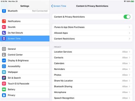 How to Set Content and Privacy Restrictions in Your iPad’s Screen Time App - dummies