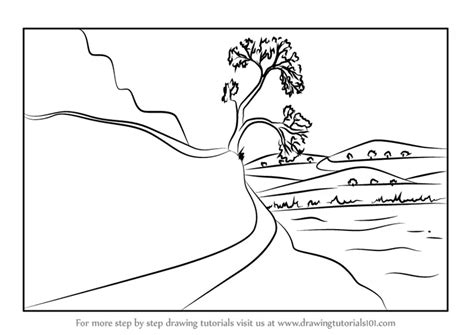 How to Draw Nature Scene (Scenes) Step by Step | DrawingTutorials101.com