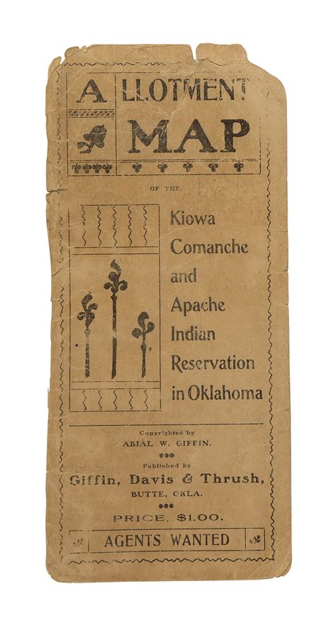 GIFFIN, ABIAL W. | Allotment Map of the Kiowa, Comanche and Apache Indian Reservation in ...