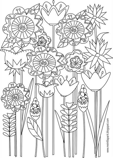 Free printable floral coloring page - ausdruckbare Malseite - freebie | MeinLilaPark