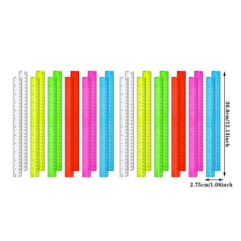 12 Inch Kids Ruler Clear Rulers For Kids School Supplies Home Office ...