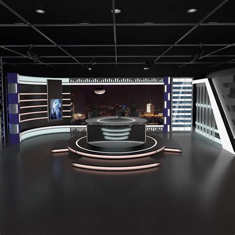 Virtual TV Studio News Set 6 | Tv set design, Virtual studio, Tv design