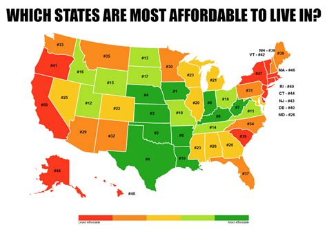 The 10 Most Affordable States In America | States in america, Map ...