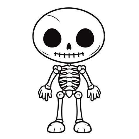 Cute Skeleton Clipart Black And White