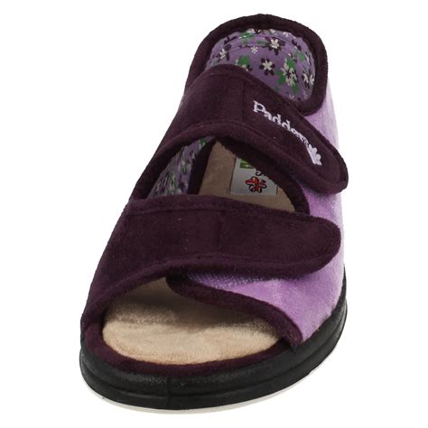 Ladies Padders Wide Fitting Open Toe Slippers 'Lydia' | eBay