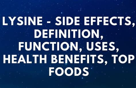 Lysine - Side Effects and Health Benefits - Your Health Remedy