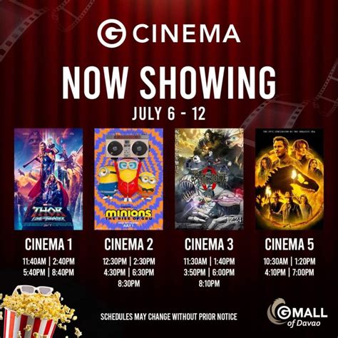 Cinema Movie Schedule at Gaisano Mall for July 6-12 - DAVAO LIFE