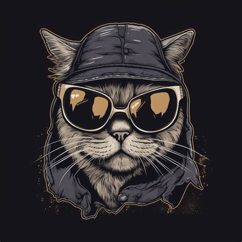 Premium AI Image | Cool Cat TShirt Design