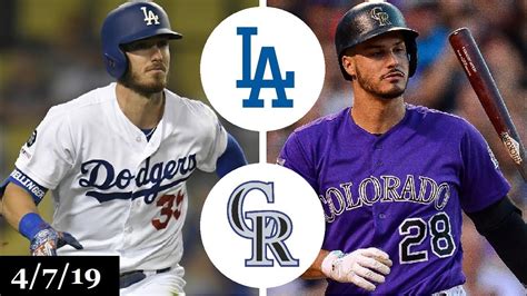 Los Angeles Dodgers vs Colorado Rockies Highlights | April 7, 2019 ...