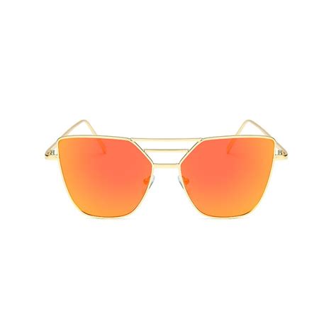 Red orange lenses retro frame sunglasses - Super X Studio