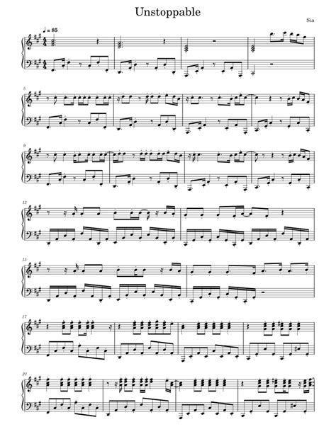 Sia - Unstoppable Sheet music for Piano (Solo) | Musescore.com