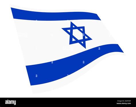 An Israel waving flag 3d illustration isolated on white with clipping ...