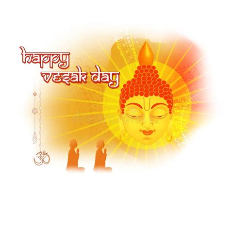 Happy Parinirvana Day Greeting Emblem Stock Illustration - Illustration of religious, graphic ...