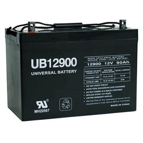 12 Volt 90 ah (12v 90a) Universal Power Group UB12900 Fire Alarm ...