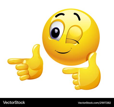 Winking smiley gesturing with his hand Royalty Free Vector