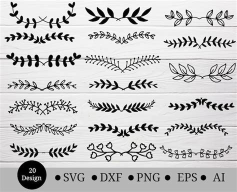 Leaf border svg bundle for cut file decorative border svg | Etsy