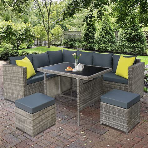 Buy Outdoor Furniture Patio Set Dining Sofa Table Chair Lounge Garden Wick Online in Australia ...