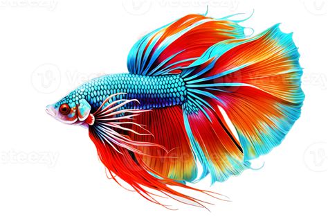 Colorful betta fish on transparent background.AI Generative. 28632939 PNG