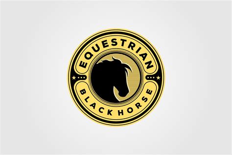 vintage equestrian black horse logo – MasterBundles