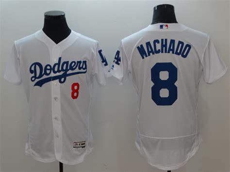 Dodgers 8 Manny Machado White Flexbase Jersey