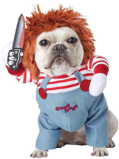 Deadly doll Dog Costumes scary dog Clothes Halloween Cosplay chucky ...