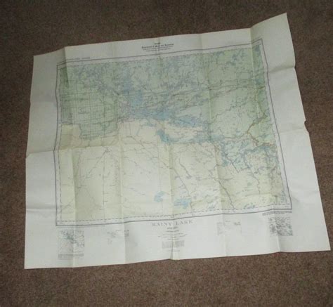 TOPOGRAPHICAL MAP OF RAINY LAKE ONTARIO CANADA 1940