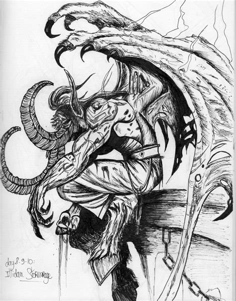 inktober, Illidan Stormrage, Laurine Surdon | Warcraft art, Illidan ...