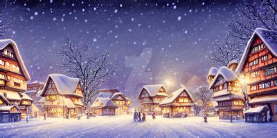 Snowy Christmas Village by theartinartificial on DeviantArt