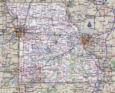 Missouri County Map With Roads And Cities