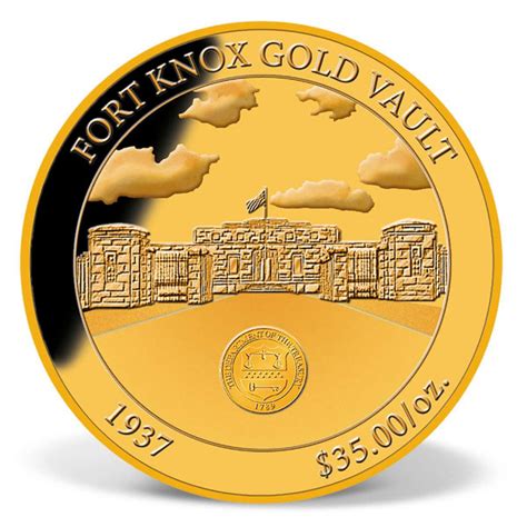 1937 Fort Knox Gold Vault Commemorative Coin | Gold-Layered | Gold ...