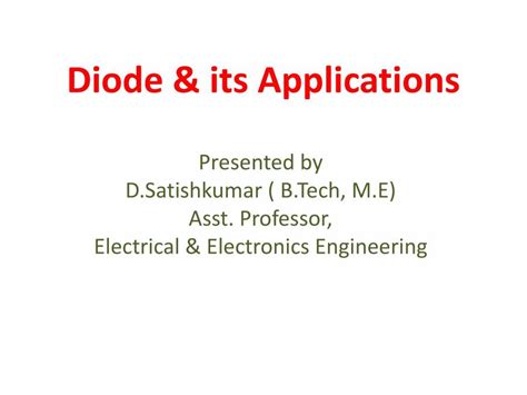 Diode And Its Applications - PowerPoint Slides - LearnPick India