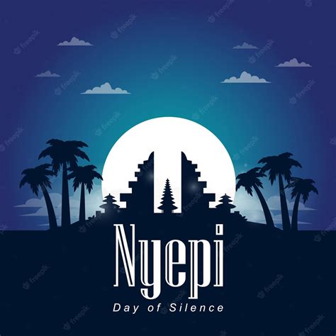 Premium Vector | Greetings for nyepi day of silence with blue color