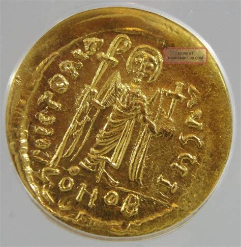 Rare Anciemt Byzantine Empire Gold Coin Av Solidus Phocas Ad 602 - 610, Anacs Ms60