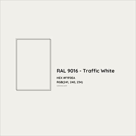 About RAL 9016 - Traffic White Color - Color codes, similar colors and paints - colorxs.com