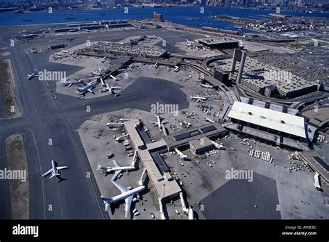 Aerial view of Boston Logan Airport Massachusetts Stock Photo - Alamy