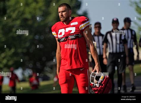 Kansas City Chiefs tight end Travis Kelce arrives at NFL football training camp Friday, July 28 ...