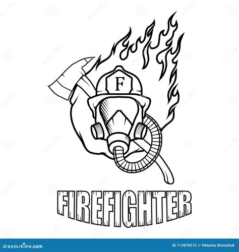 Firefighter Logo. Fire Department Stock Vector - Illustration of label, firemen: 113878215