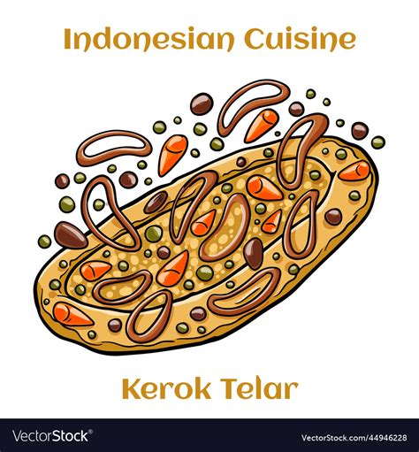 Kerak telor traditional food from betawi jakarta Vector Image