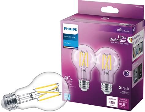 Buy Philips Ultra Definition Dimmable LED A19 Light Bulb