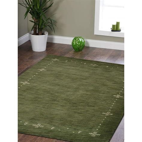 Rugsotic Carpets Hand Knotted Wool 10'x10' Square Area Rug Contemporary Green L00516 - Walmart ...